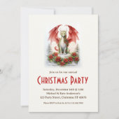 Dragon Santa Hat Mythical Fantasy Kerstfeest Kaart (Voorkant)