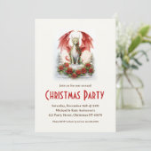 Dragon Santa Hat Mythical Fantasy Kerstfeest Kaart (Staand voorkant)
