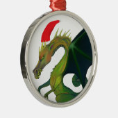 Dragon Santa Metalen Ornament (Rechts)