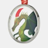 Dragon Santa Metalen Ornament (Links)
