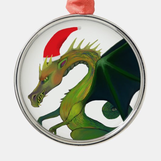 Dragon Santa Metalen Ornament (Voorkant)