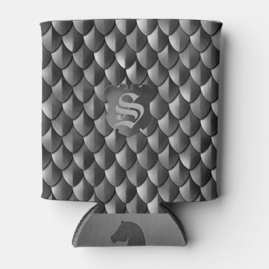 Dragon Scale Armor Black Monogram Blikjeskoeler (Voorkant)