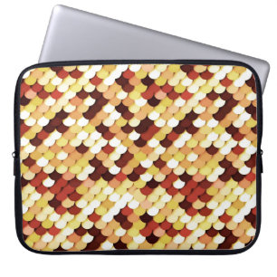 "Dragon Scales" — chocolade, tint, roest en room Laptop Sleeve