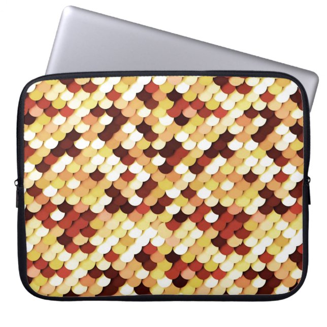 "Dragon Scales" — chocolade, tint, roest en room Laptop Sleeve (Voorkant)