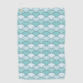 Dragon Scales, Fans, Waves, Seigaiha, Blue Golfhanddoek (Voorkant)