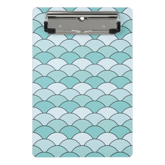 Dragon Scales, Fans, Waves, Seigaiha, Blue Mini Klembord (Voorkant)