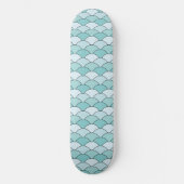 Dragon Scales, Fans, Waves, Seigaiha, Blue Persoonlijk Skateboard (Voorkant)