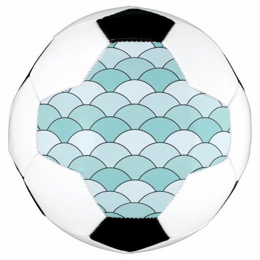 Dragon Scales, Fans, Waves, Seigaiha, Blue Voetbal (Voorkant)
