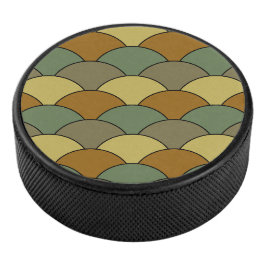 Dragon Scales, Fans, Waves, Seigaiha, Camouflage Hockey Puck