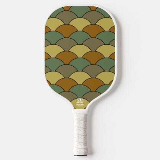 Dragon Scales, Fans, Waves, Seigaiha, Camouflage Pickleball Paddle (Voorkant)