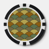 Dragon Scales, Fans, Waves, Seigaiha, Camouflage Poker Chips (Voorkant)