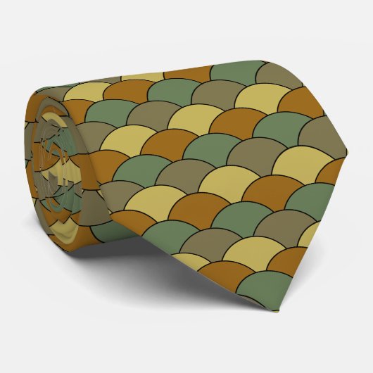 Dragon Scales, Fans, Waves, Seigaiha, Camouflage Stropdas (Opgerold)