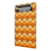 Dragon Scales, Fans, Waves, Seigaiha, Orange Mini Klembord (Angled2)