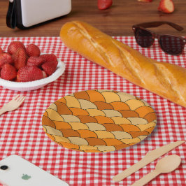 Dragon Scales, Fans, Waves, Seigaiha, Orange Papieren Bordje