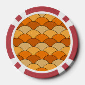 Dragon Scales, Fans, Waves, Seigaiha, Orange Poker Chips (Achterkant)