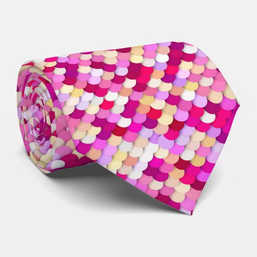 "Dragon Scales" — magenta, roze en goud Stropdas (Opgerold)