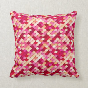 "Dragon Scales" — magenta, warm roze en perzik Kussen