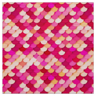 "Dragon Scales" — magenta, warm roze en perzik Stof