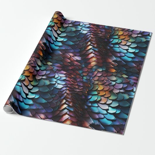 Dragon Scales Wrapping Paper Cadeaupapier (Uitgerold)