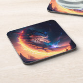 Dragon Scape Fire Night Bier Onderzetter (Linkerzijde)