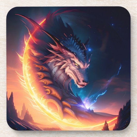 Dragon Scape Fire Night Bier Onderzetter (Voorkant)