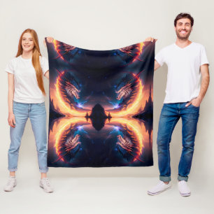 Dragon Scape Fire Night Fleece Deken