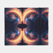 Dragon Scape Fire Night Fleece Deken (Voorkant (Horizontaal))