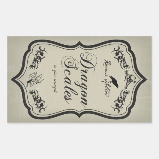 Dragon Schalen Halloween Jar Sticker Label (Voorkant)