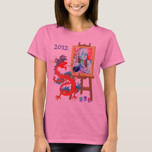 Dragon schildert uw portret sjabloon Shirt (Voorkant)