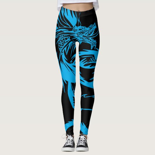 Dragon Scream  RPG Blue Dragons Leggings (Voorkant)