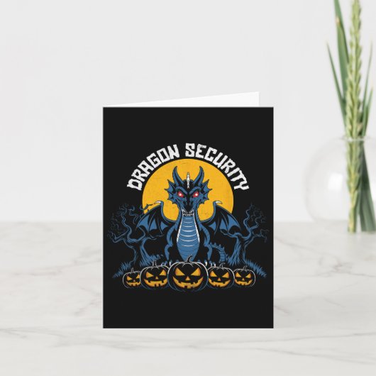 Dragon Security Halloween Funny Mom Dad Ouder Mann Kaart (Voorkant)