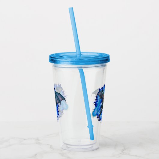 Dragon Serpent Ademend Vuur Blauwe Vlam Acryl Drinkbeker (Links)