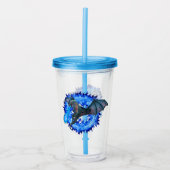 Dragon Serpent Ademend Vuur Blauwe Vlam Acryl Drinkbeker (Voorkant)