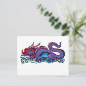Dragon Serpent Fantasy Fiction Tekening Chinees Briefkaart (Staand voorkant)