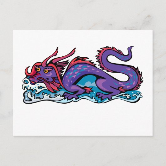 Dragon Serpent Fantasy Fiction Tekening Chinees Briefkaart (Voorkant)