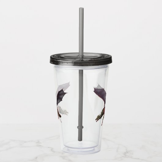 Dragon Serpent gepantserd vliegen Acryl Drinkbeker (Rechts)