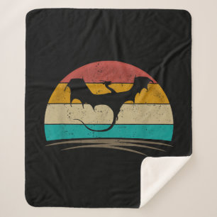 Dragon Shirt Retro  Dragon Mythical Creatur Sherpa Deken