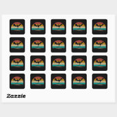 Dragon Shirt Retro Dragon Mythical Creatur Vierkante Sticker (Vel)