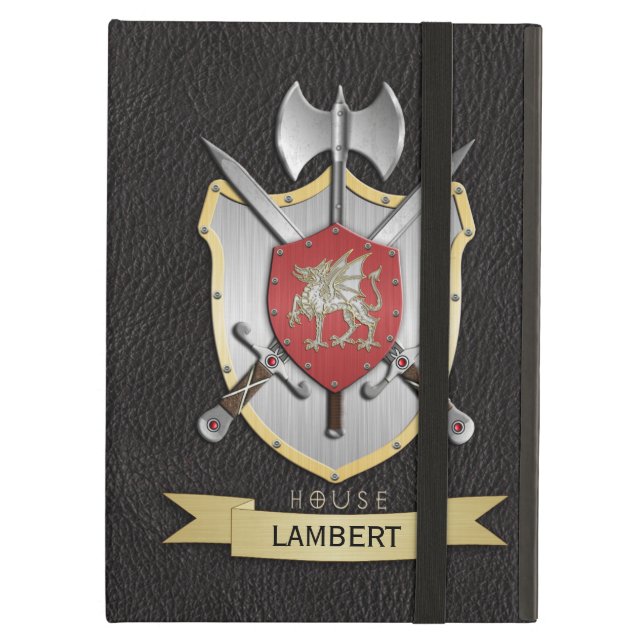 Dragon Sigil Battle Crest Black iPad Air Hoesje (Voorkant Gesloten)