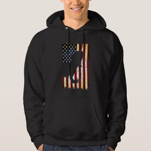 Dragon Silhouette Amerikaanse vlag 4 jul Hoodie (Voorkant)