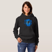 Dragon Silhouette Blue Background Forest Night Des Hoodie (Voorkant volledig)