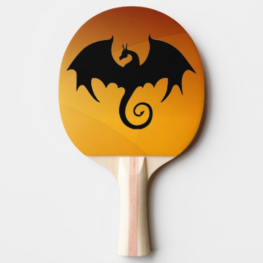 Dragon Silhouette Ping Pong Paddle Tafeltennisbatje (Achterkant)