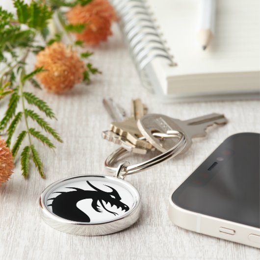 Dragon Silhouette Sleutelhanger (Zijkant)