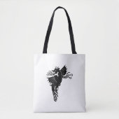 Dragon Silhouette Spirit Animal Emblem Canvas tas (Voorkant)