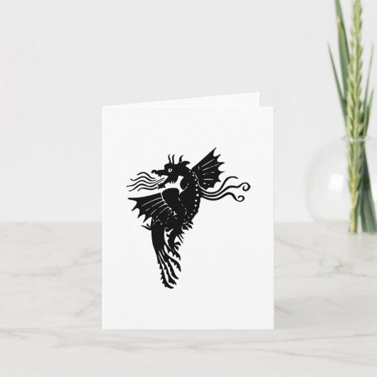 Dragon Silhouette Spirit Animal Emblem Kaart (Voorkant)