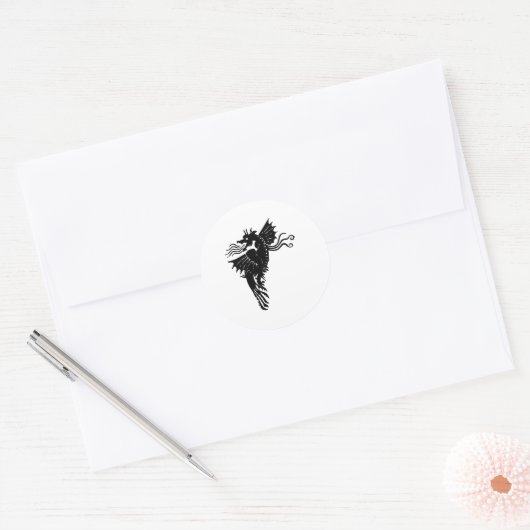 Dragon Silhouette Spirit Animal Emblem Sticker (Envelop)