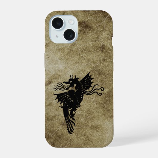 Dragon Silhouette Spirit Animal Totem Emblem iPhone 15 Case (Achterkant)
