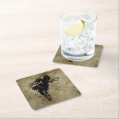 Dragon Silhouette Spirit Animal Totem Emblem Squar Kartonnen Onderzetters (Insitu)