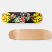 Dragon Skateboard met Flames (Horizontaal)