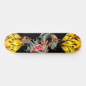 Dragon Skateboard met Flames (Horizontaal)